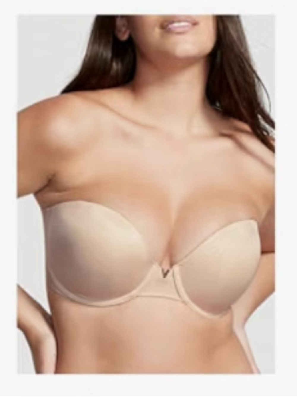 NWT Victoria's Secret Invisible Uplift Strapless Push-up Bra in Marzipan, 34C